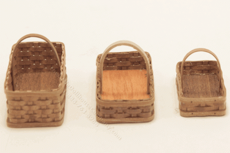 (image for) Miniature 3 Rectangular Round Edged Basket Set