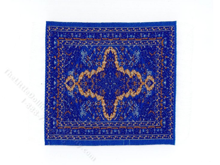 (image for) Miniature Oriental Rug for Dollhouses - Blue