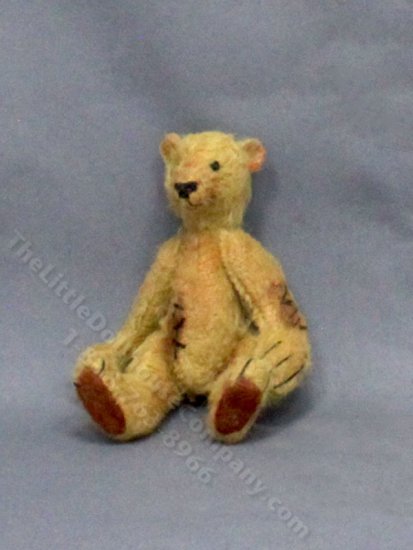 (image for) Miniature Large Mended Stuffed Brown Bear by Betty Miniaturen