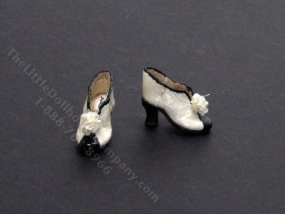(image for) Miniature Black and White Ankle Boots by Judith Blondell