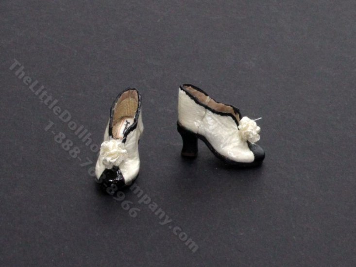 (image for) Miniature Black and White Ankle Boots by Judith Blondell
