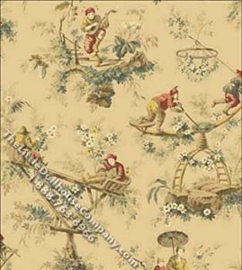 (image for) Beige Devon Print Pattern Miniature Wallpaper for Dollhouses