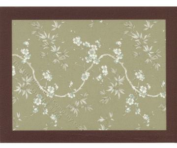 (image for) Miniature Small Scale Green and Brown Floral Rug