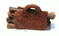(image for) Miniature Leather Log Carrier with Logs by Amy Robinson