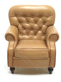 (image for) Dollhouse Light Brown Tufted Leather Chair by Judith Blondell