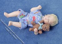 (image for) Blond Haired Infant Sleeping with Teddy Bear by Patsy Thomas