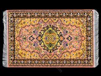 (image for) Dollhouse Scale Model Turkish Carpet - Pink, Blue and Yellow