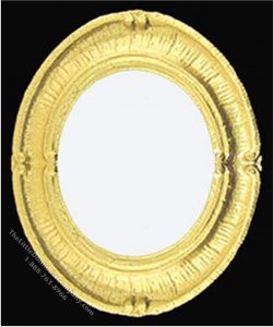 (image for) Miniature Gold Coloured Oval Framed Mirror