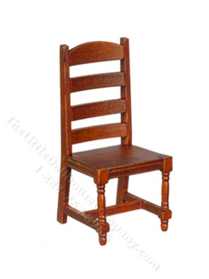 (image for) Miniature Ladder Back Chair for Dollhouses, Walnut
