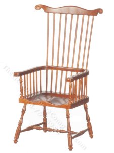(image for) Miniature Country Style Windsor Walnut Armchair for Dollhouses