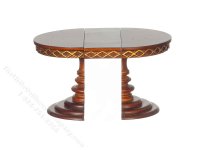 (image for) Miniature Round Pedestal Table for Dollhouses - Walnut