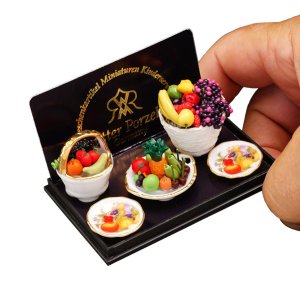 (image for) Three Miniature Fruitbowls with Matching Plates