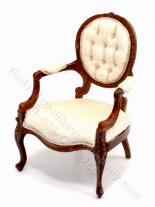 (image for) Miniature Walnut George III Armchair for Dollhouses