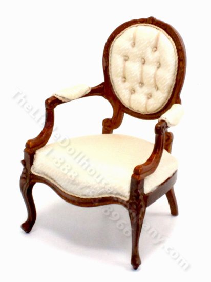(image for) Miniature Walnut George III Armchair for Dollhouses