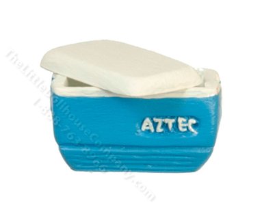(image for) Small Miniature Blue & White Cooler for Dollhouses