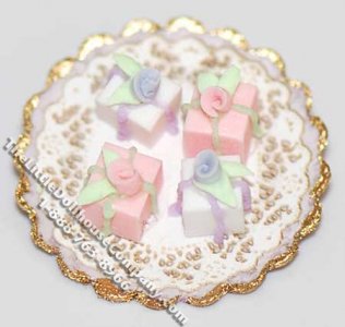 (image for) Dollhouse Scale Model Plate of Mixed Petit Fours
