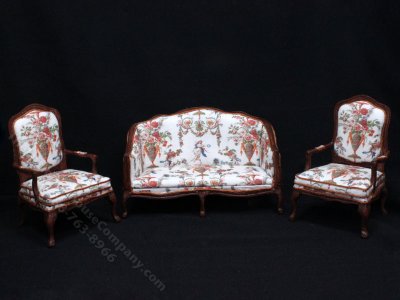 (image for) Miniature Floral Living Room Set for Dollhouses