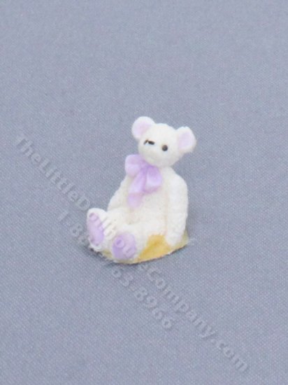 (image for) Miniature White Bear Figurine for Dollhouses