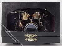 (image for) Miniature "Mini" Drum Set with Case/Stage for Dollhouses