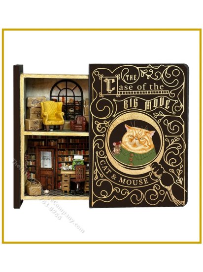 (image for) 1:48 Scale Miniature Secret Book Kit - Cat & Mouse Detective Agency - THE BIG MOVE