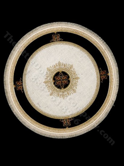 (image for) Miniature Round Regency Themed Rug for Dollhouses