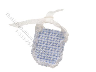 (image for) Miniature Blue Gingham Bib for Dollhouses