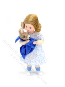 (image for) Flexible Doll Elsa in Blue Dress with Rabbit by Erna Meyer