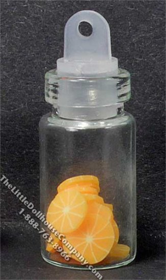(image for) Miniature Sliced Peeled Oranges in a Jar for Dollhouses