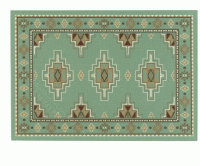 (image for) Miniature Small Scale Teal Rug with Woven Rug Design Influence