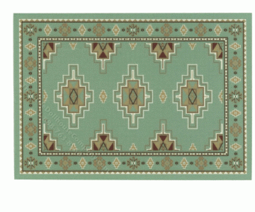 (image for) Miniature Small Scale Teal Rug with Woven Rug Design Influence