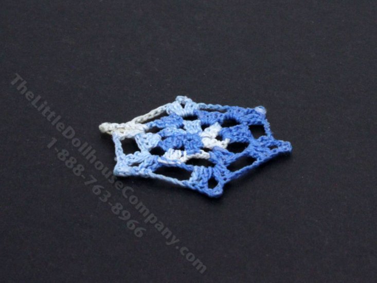 (image for) Miniature Handmade Blue Doily for Dollhouses