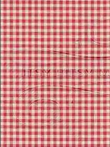 (image for) Red Gingham Small Pattern Miniature Wallpaper for Dollhouses
