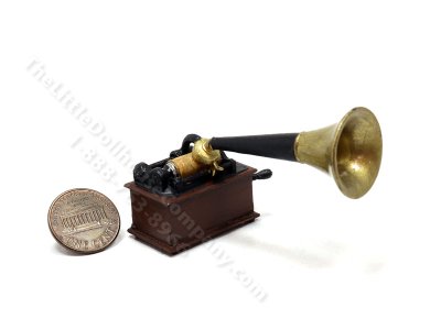 (image for) Miniature 19th Century Edison Style Phonograph/Gramophone for Dollhouses