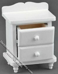 (image for) Miniature White Nightstand for Dollhouses