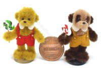 (image for) Miniature Standing Bear in Short Overalls by Sue Wilkes