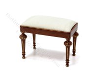 (image for) Miniature Walnut Grand Piano and Stool Set for Dollhouses