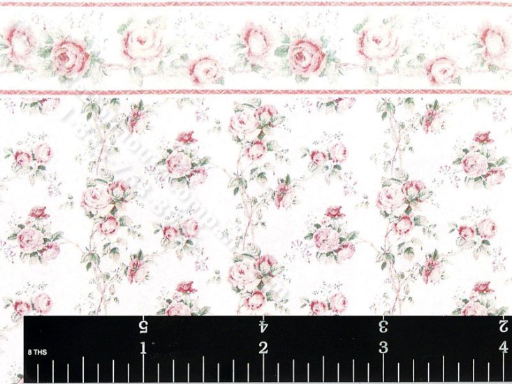 (image for) Pale Floral Wallpaper for Dollhouses