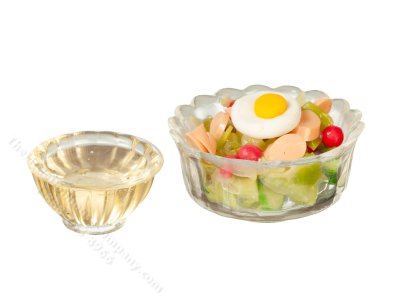 (image for) Miniature Chef's Salad with Italilan Dressing for Dollhouses