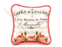 (image for) Miniature "Cafe & Legumes" Pillow for Dollhouses