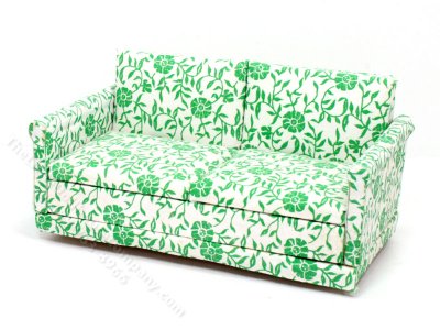 (image for) Handmade Miniature Green Floral Loveseat