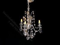 (image for) Miniature Battery Operated 3-Arm Crystal Chandelier with Wand - Silver