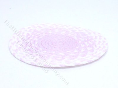 (image for) Miniature Round Pink & White Braid Rug for Dollhouses