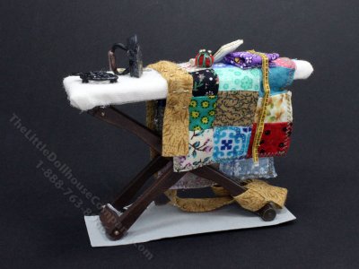 (image for) Dollhouse Scale Model Ironing Board with Iron