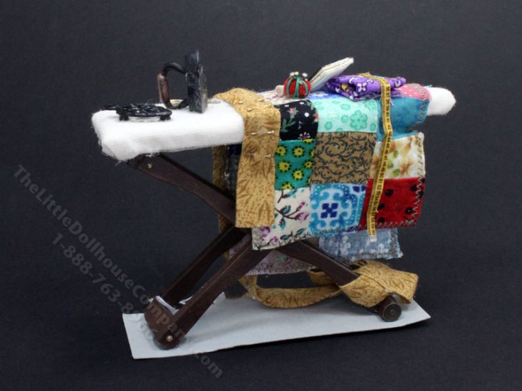 (image for) Dollhouse Scale Model Ironing Board with Iron