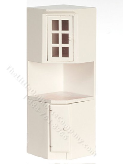 (image for) Modern White/Marble Kitchen Corner Cabinet