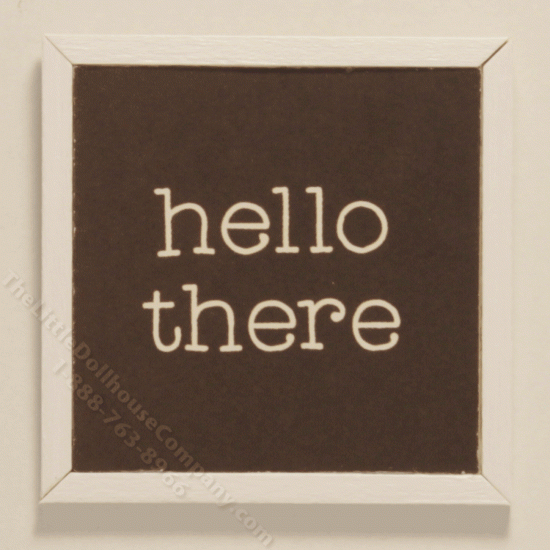 (image for) Miniature Square 'hello there' Print on Wood