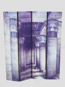 (image for) Miniature 4 Panel Fabric Hinged Privacy Screen