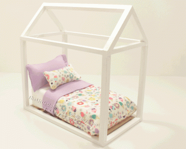 (image for) Dollhouse Miniature Modern White Cupcake Children's Bed