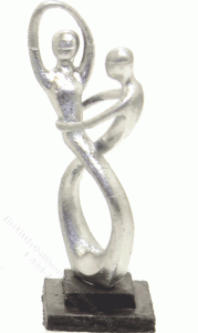 (image for) Miniature Silver Statuette of Dancers