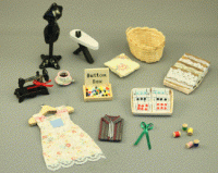 (image for) Dollhouse Scale Model Sewing Room Accessories